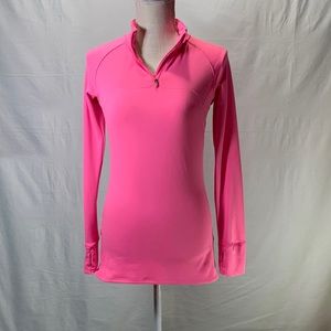 Under Armour All Season Gear Hot Pink Fitted Quarter Zip Pullover Size S…
